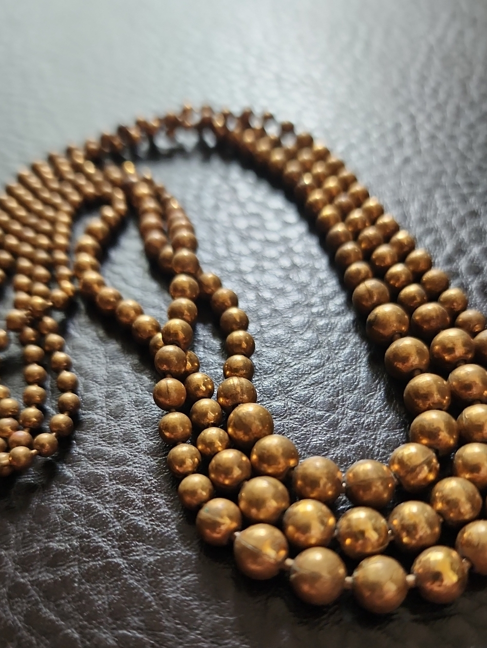 VTG Brass Beaded Multi-Strand Necklace